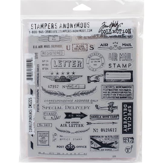 Stampers Anonymous Tim Holtz&#xAE; Correspondence Cling Stamps